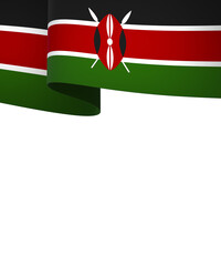 Kenya flag element design national independence day banner ribbon png
