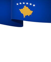 Kosovo flag element design national independence day banner ribbon png
