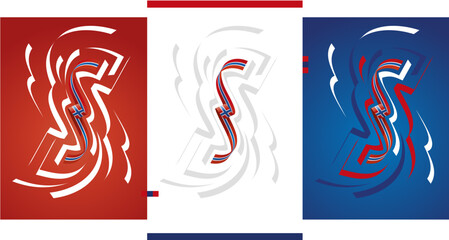 Norwegian flag ribbon vector illustration set on red white blue isolated background. Simple usage flag of Norway for poster, brochure, flyer, cover, banner, holidays, carnevals, festive, anniversaries