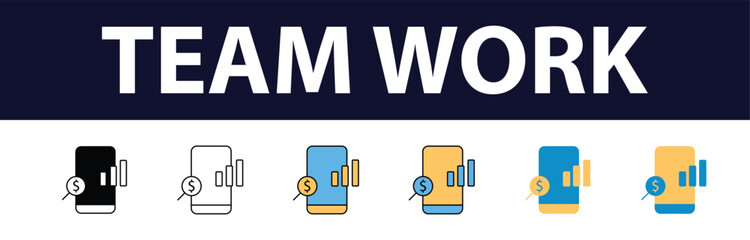 Business teamwork, team building, work group and human resources minimal thin line web icon set. Outline icons collection. Simple vector illustration. Minimal and Modern. Color Fill	