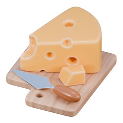cheese 3d icon illustration