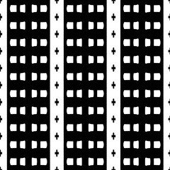 Obraz premium Abstract Shapes.Vector Seamless Black and White Pattern.Design element for prints, decoration, cover, textile, digital wallpaper, web background, wrapping paper, clothing, fabric, packaging, cards.