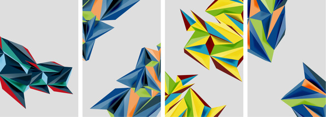 Fototapeta premium Triangle low poly mosaic posters. Vector illustration For Wallpaper, Banner, Background, Card, Book Illustration, landing page