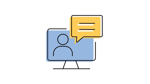 feedback. a comment. plan. technical support. artificial intelligence. operator. problem. answer. vector. on a white background. flat icons. Linart.