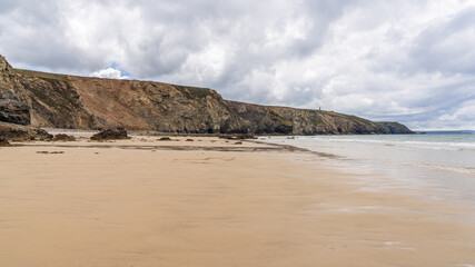 Clouds over Porthtowan Beach, Cornwall, England, UK