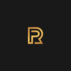  PR or RP monogram logo with luxurious gold color.