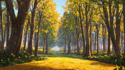 秋の森の風景
