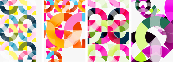 Set of round lines and circles poster backgrounds. Vector illustration For Wallpaper, Banner, Background, Card, Book Illustration, landing page