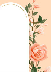 Peach white and beige modern trendy vector design frame