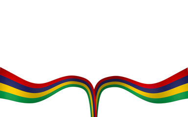 Mauritius flag element design national independence day banner ribbon png
