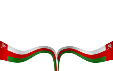 Oman flag element design national independence day banner ribbon png
