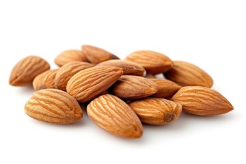 Fototapeta premium Organic almonds over white background.
