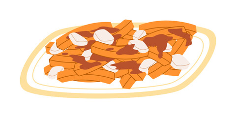 poutine traditional food canada made from french fries with cheese and sauce delicious snack