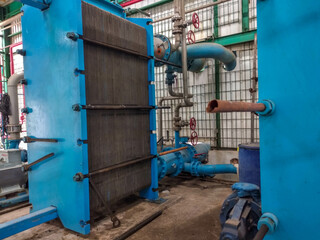 massive plate heat exchanger. a device for cooling liquid fermentation substrates in the ethanol...