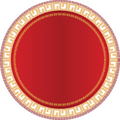 Oriental frame, Red golden frame vector