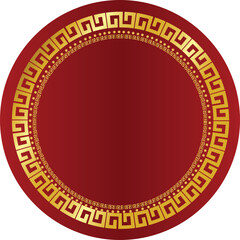 Oriental frame, Red golden frame vector