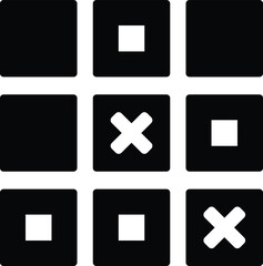 Rounded filled Tic Tac Toe Icon