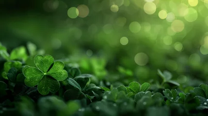 Foto op Plexiglas st. patricks day clover green background. © Angelo