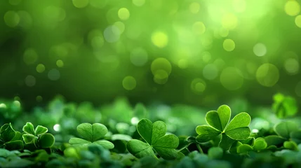 Foto op Canvas green background with shamrocks for st patricks day holiday. © Angelo