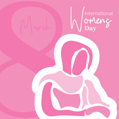 Vector flat design international womens day illustration