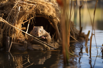 otter in the river