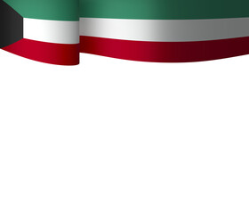 Kuwait flag element design national independence day banner ribbon png
