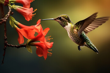 Obraz premium hummingbird and flower