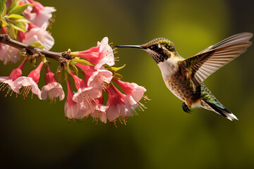 Fototapeta premium hummingbird and flower