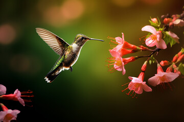 Fototapeta premium hummingbird and flower