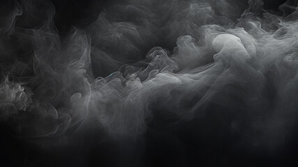  vapor floating in air on black background - obrazy, fototapety, plakaty