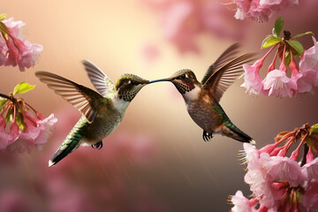 hummingbird and flower
