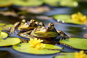frog in the pond