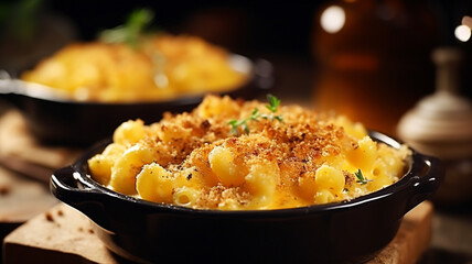 Macaroni and cheese also called mac and cheese