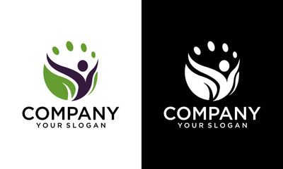 Creative Wellness people health logo vector illustration. Health and Wellness logo design for Hospital, clinica and herbal medicens, Pharmacetuical logo design