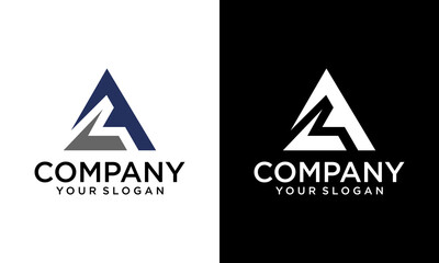 Creative LA or AL letter Round Logo Design Vector Template In Modern Creative Minimal Style - obrazy, fototapety, plakaty