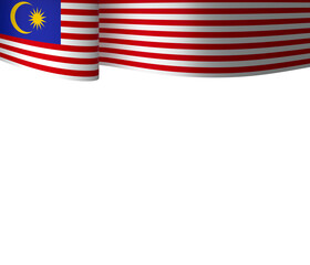Malaysia flag element design national independence day banner ribbon png
