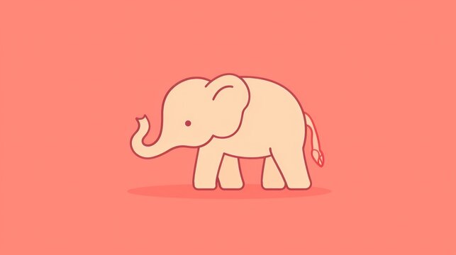  an elephant standing on a pink background with a red spot in the middle of the elephant's trunk and a red spot in the middle of the elephant's trunk.