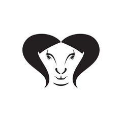 goat face logo design illustration.