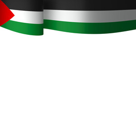 Palestine flag element design national independence day banner ribbon png
