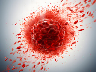 Flowing Red Blood Cells. Human Blood Background