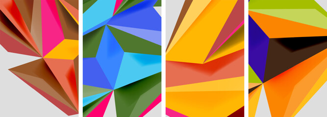 Triangle low poly mosaic posters. Vector illustration For Wallpaper, Banner, Background, Card, Book Illustration, landing page