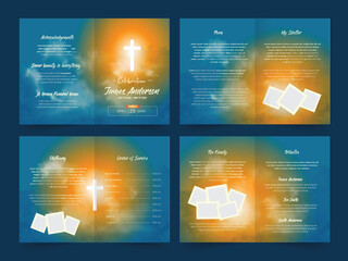 Funeral program template design - obrazy, fototapety, plakaty