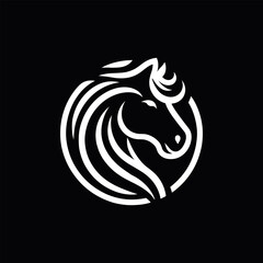 creative horse logo with line art concept, ranch and farm logo, logo reference.