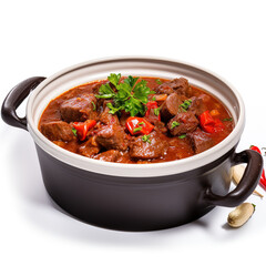 Goulash, a Hungarian stew with tender beef and paprika