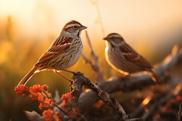 Fototapeta premium sparrow on a branch