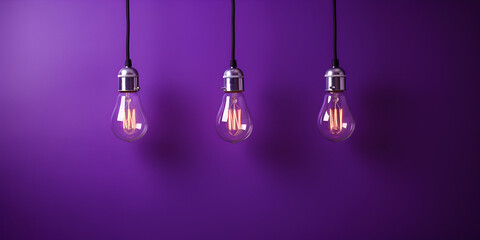 Light Bulb animation on Purple Background