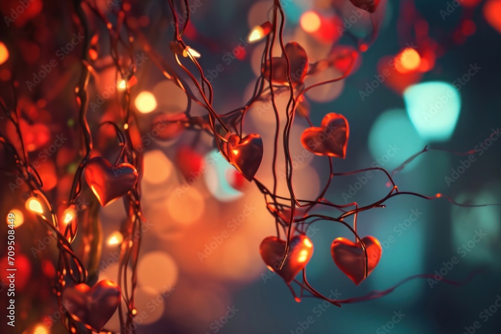 Aufkleber tree adorned with sparkling lights illuminating a serene night scene generative ai