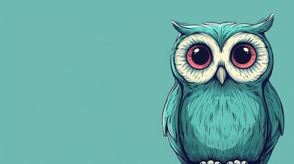  a blue owl with big red eyes sitting on a branch with its eyes wide open and looking at the camera.
