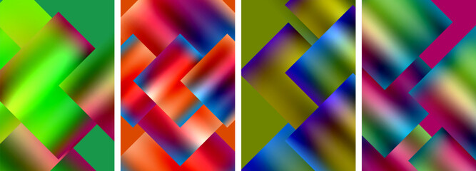 Colorful metal square abstract poster backgrounds