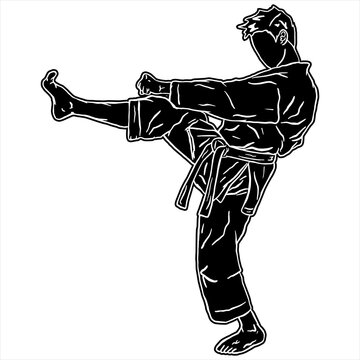 karate silhouette mae geri